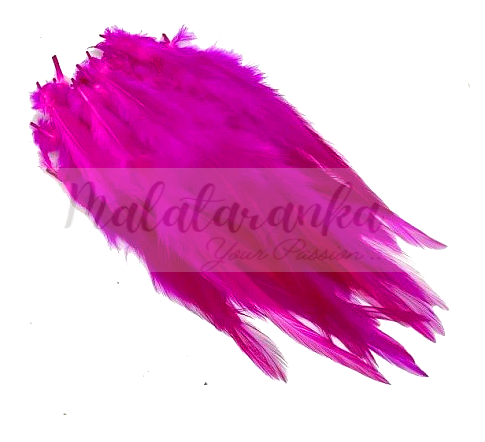 Pióra siodłowe koguta 10-15 cm FUKSJA