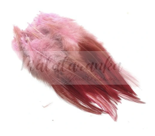 Pióra siodłowe koguta 10-15 cm RÓŻOWY OMBRE