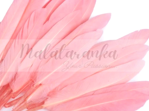 Pióra lotki kacze 9-14 cm RÓŻOWY MORELOWY