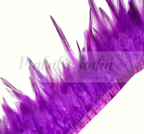 fioletowe.jpg  Pióra na taśmie kogut FIOLETOWY 1m taśma z piór