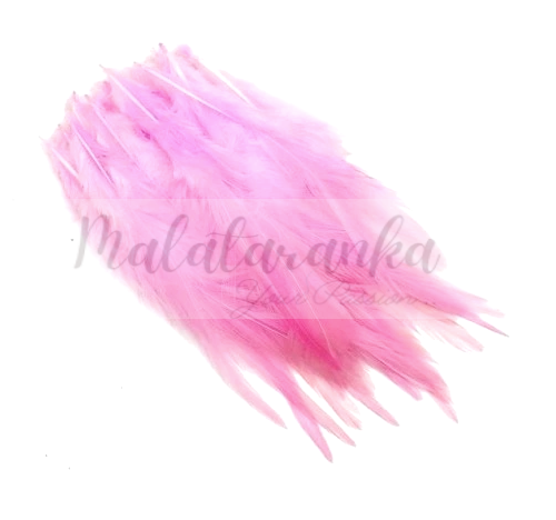 Pióra siodłowe koguta 10-15 cm RÓŻOWY