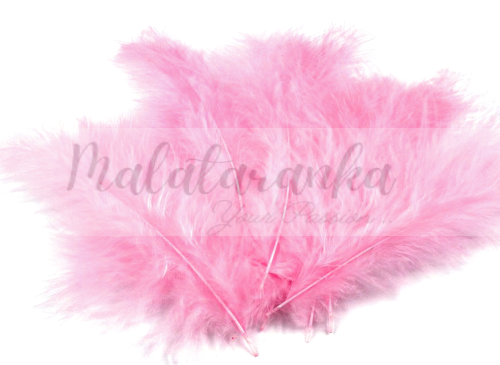 Pióra strusia puchowe 10-18 cm RÓŻOWE