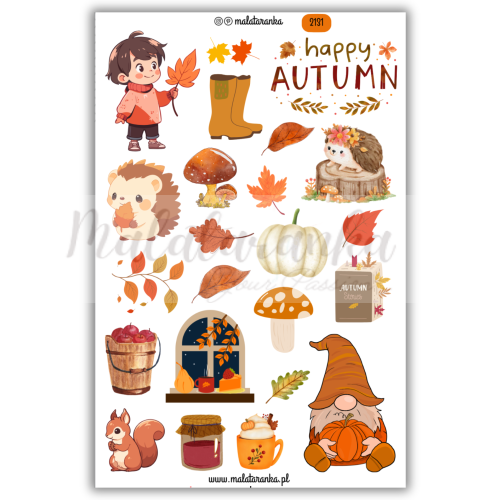 Zestaw naklejek jesiennych - journaling scrapbooking planner