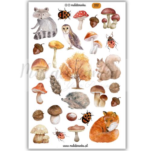 Zestaw naklejek jesiennych - journaling scrapbooking planner