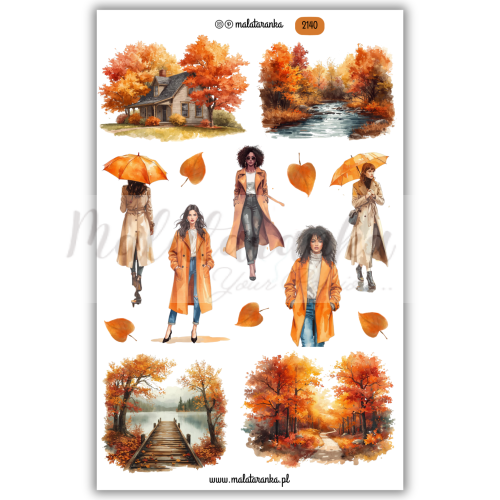 Zestaw naklejek jesiennych - journaling scrapbooking planner