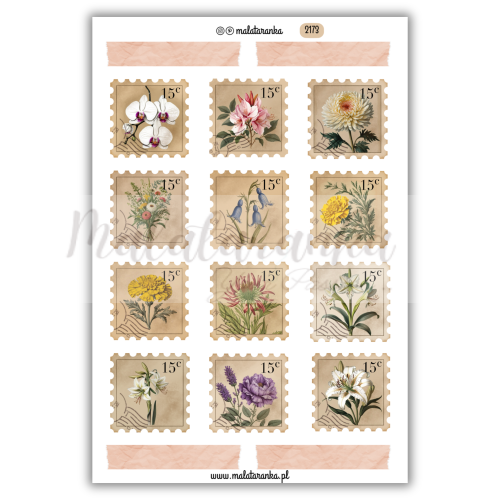 Arkusz naklejek stare znaczki pocztowe poczta ślimakowa dziennik journal