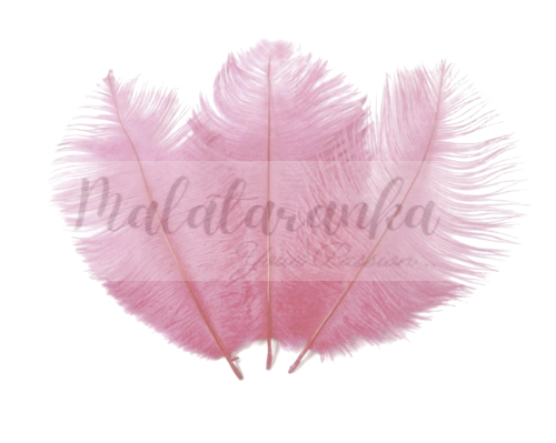 Strusie pióra 12-15 cm RÓŻ PUDROWY 10 szt