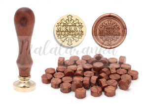 Stempel do wosku Retro Pieczątka - MERRY renifer