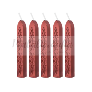 Lak wosk sztabka z knotem RUBINOWY 5 szt 