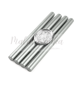 Lak wosk do pistoletu 11mm SREBRNY metaliczny 4 szt 