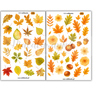 Naklejki Jesień jesienne liscie - journaling scrapbooking planner