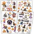 Naklejki Halloween, dynie, czarownice, magia, czarny kot, naklejki do planera jesiennego, dziennika, zaklęcia, duchy