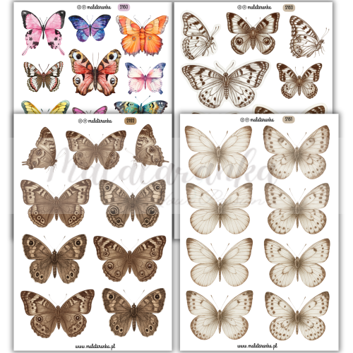 Naklejki Motyle journaling scrapbooking planner