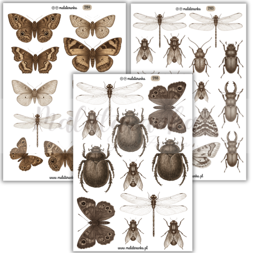 Naklejki Motyle vintge journaling scrapbooking planner