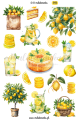 Naklejki Cytrusy Cytrynowa lemoniada journaling scrapbooking planner bujo
