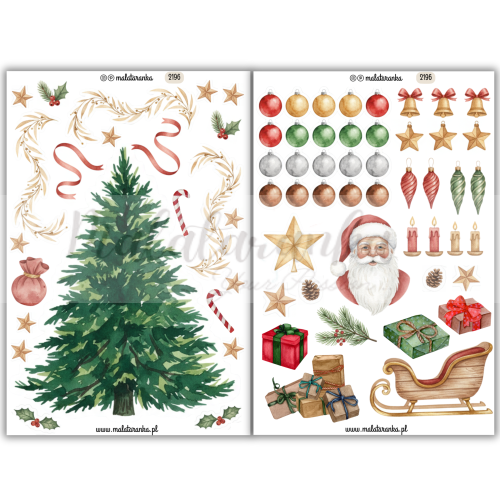 Świąteczny zestaw naklejek DIY Choinka dekoracja scrapbooking dziennik