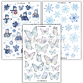 Naklejki zimowe Płatki śniegu Bałwany Motyle planner scrapbooking bujo