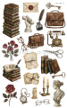 Naklejki książki dark akademia journaling scrapbooking planer