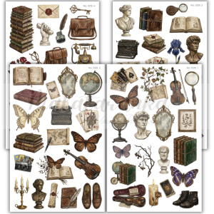 Naklejki książki dark akademia journaling scrapbooking planer/009
