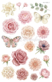Naklejki botaniczne, kwiaty rośliny journaling scrapbooking planer