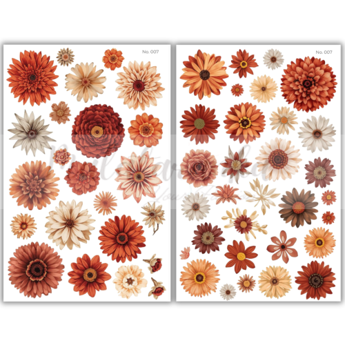 Naklejki kwiaty rośliny dziennik journaling scrapbooking planer