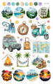 Naklejki podróżnicze Wakacje Podróże travel journaling scrapbooking planer