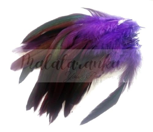 PIÓRA KOGUTA OZDOBNE 10-20 cm FIOLETOWE