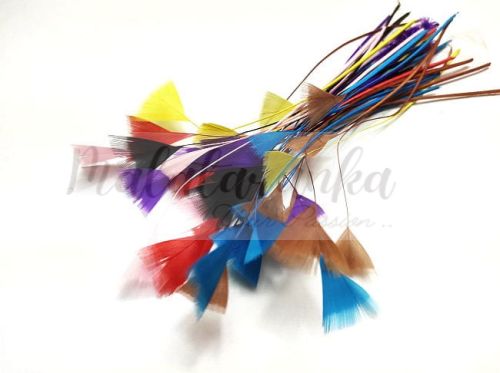 Pióra gęsie trymowane 10-15 cm MIX KOLORÓW