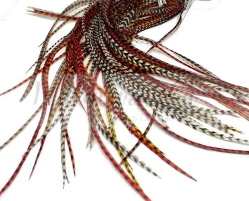 Pióra do włosów 18-29 cm AMBER mieszane