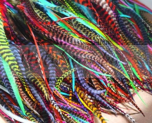 Pióra do włosów 8-28 cm MIXED FLUFFY 100 szt klasa B