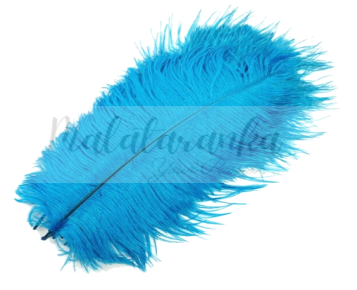 Strusie pióra długość 35-40 cm TURKUSOWE