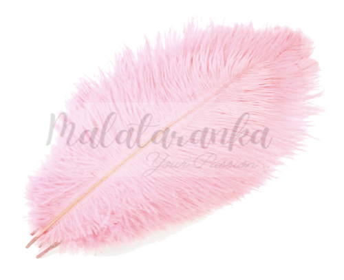 Strusie pióro długość 35-40 cm JASNO RÓŻOWE