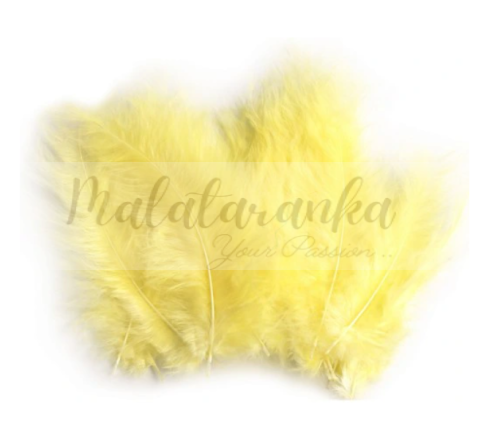 Pióra strusia puchowe 10-18 cm JASNO -ŻÓŁTE