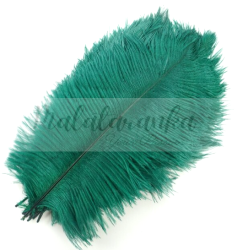 Strusie pióro długość 35-40 cm CIEMNO ZIELONE