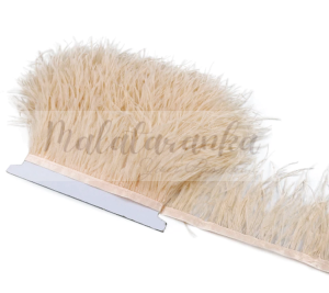 Strusie pióra na taśmie cieliste NUDE szycie 