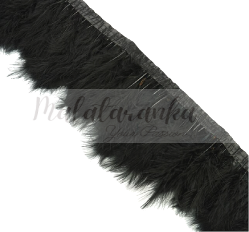 Pióra na taśmie marabut CZARNE 1m puszyste