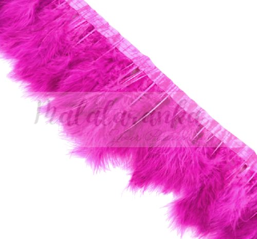 Pióra na taśmie marabut FUKSJA 1m puszyste