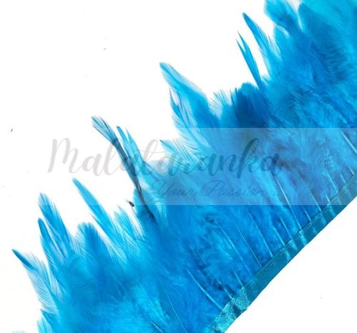 Pióra na taśmie kogut TURKUSOWE 1m taśma z piór