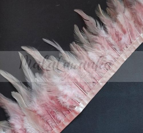 Pióra na taśmie kogut STARY RÓŻ 1m taśma z piór