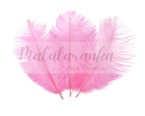 Strusie pióra 12-15 cm RÓŻ PUDROWY