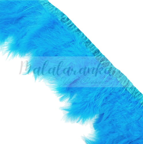 Pióra na taśmie marabut TURKUSOWE 1m puszyste