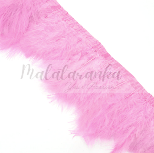 Pióra na taśmie marabut RÓŻOWE 1m puszyste