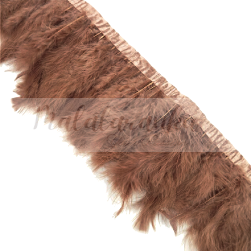 Pióra na taśmie marabut BRĄZOWE 1m puszyste