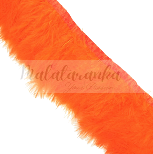 Pióra na taśmie marabut POMARAŃCZOWE 1m puszyste