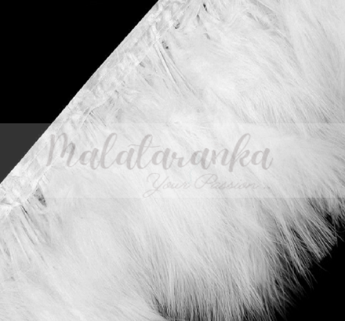 Pióra na taśmie marabut BIAŁE 15cm puszyste 1,8m