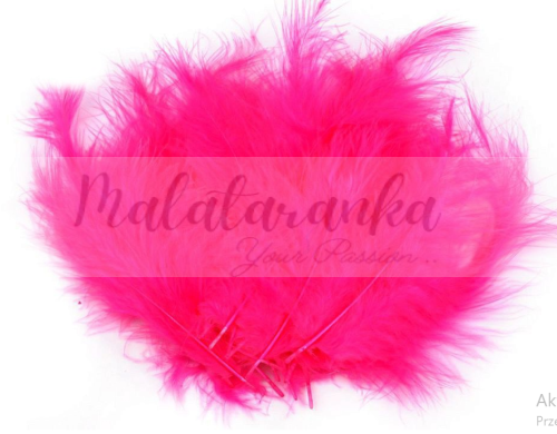 Pióra strusia puchowe 10-18 cm RÓŻOWE NEONOWE