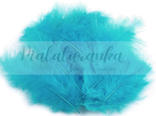 Pióra strusia puchowe 10-18 cm TURKUSOWE