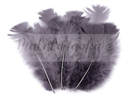 Indycze pióra Długie 11-17 cm CIEMNO SZARE