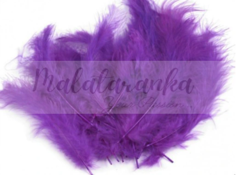 Pióra strusia puchowe 10-18 cm FIOLETOWE