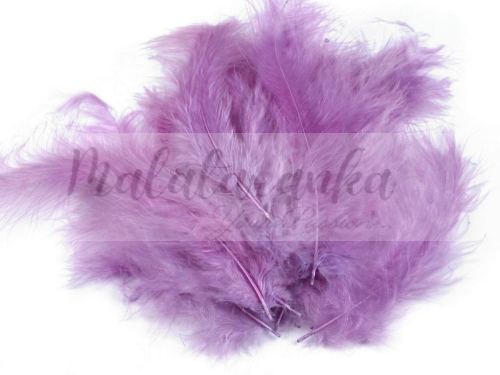 Pióra strusia puchowe 10-18 cm JASNO FIOLETOWE